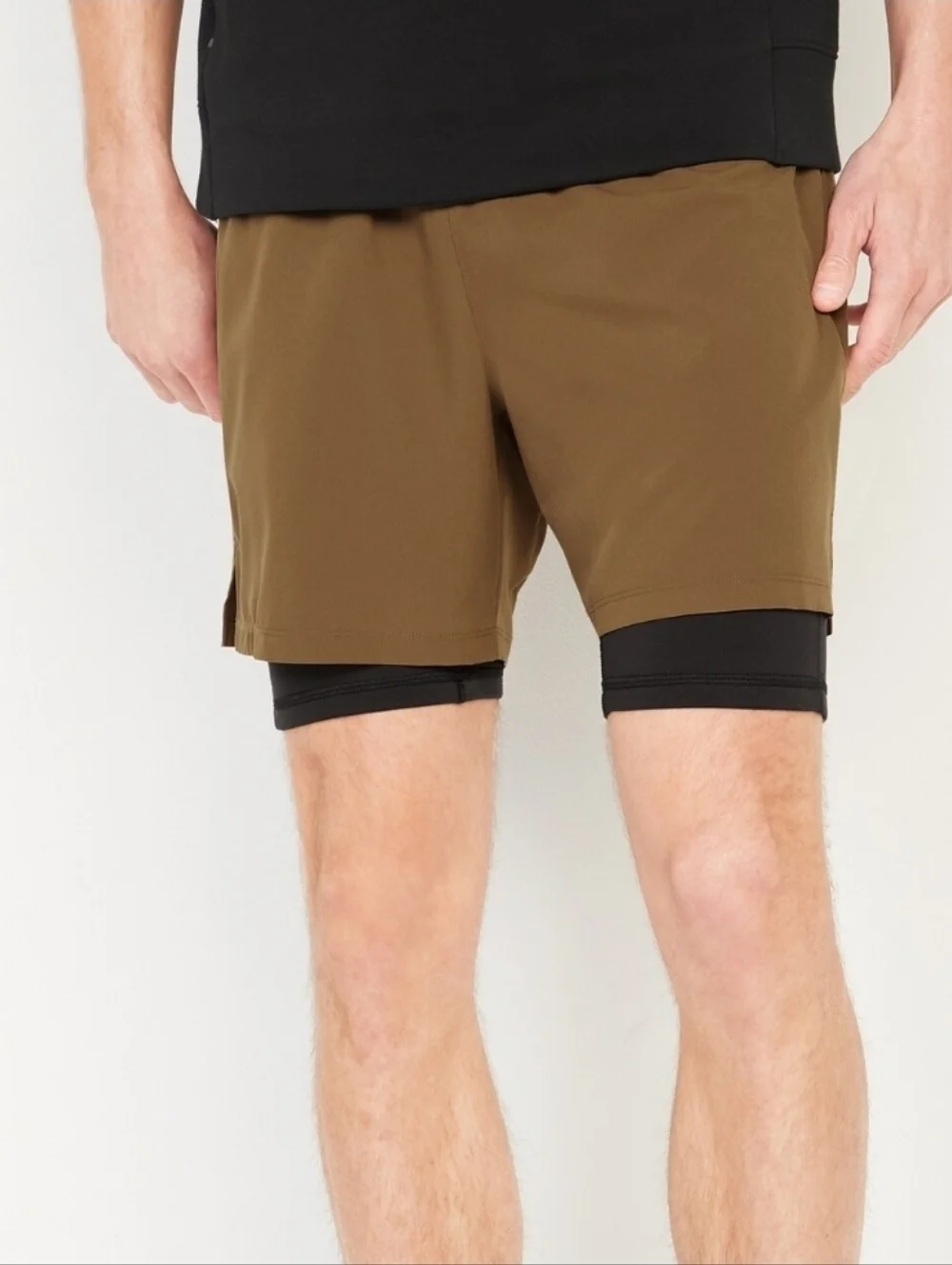 Men's Go 2-in-1 Workout Vintage Shorts + Base Layer - 7-inch inseam Black